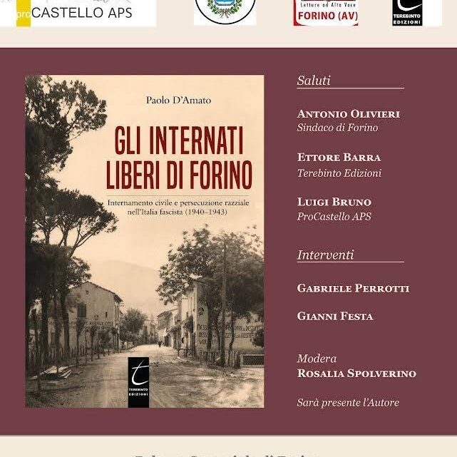 “Gli internati liberi di Forino”: Paolo D’Amato racconta una pagina dimenticata a Palazzo Caracciolo “Gli internati liberi di Forino”: Paolo D’Amato racconta una pagina dimenticata a Palazzo Caracciolo