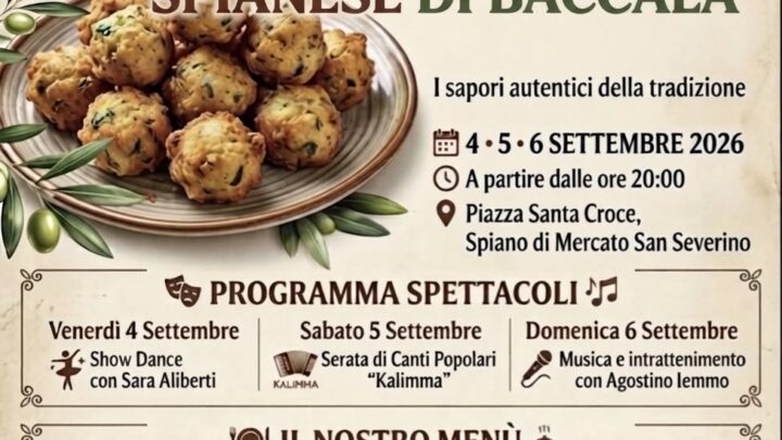 Torna la “Sagra della Polpetta Spianese di Baccalà”: tre serate di gusto e musica