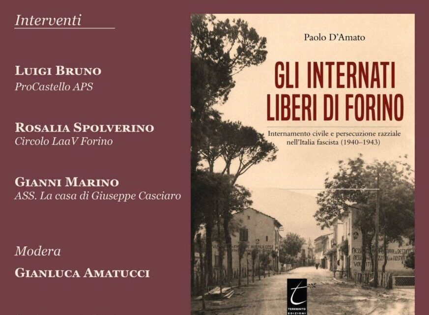 Memoria storica: ad Avellino si presenta il libro “Gli internati liberi di Forino” Memoria storica: ad Avellino si presenta il libro “Gli internati liberi di Forino”