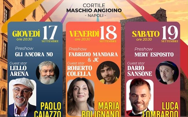 “Cortile in Festa”: musica, teatro e comicità al Maschio Angioino con la direzione di Lello Arena