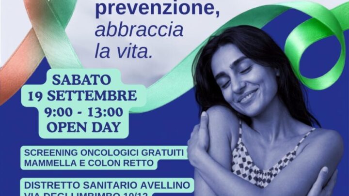 Prevenzione oncologica ad Avellino: sabato 19 settembre torna l’Open Day al Distretto Sanitario