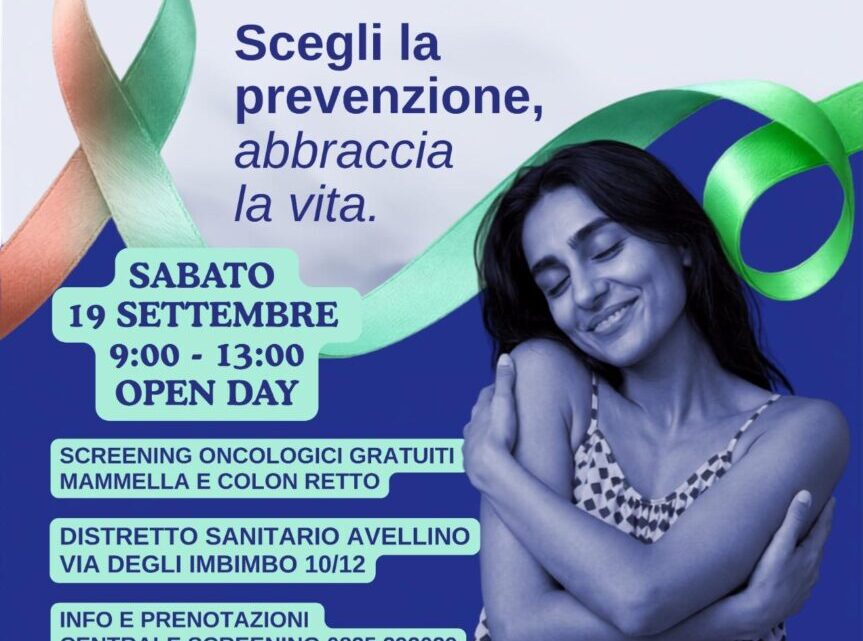 Prevenzione oncologica ad Avellino: sabato 19 settembre torna l’Open Day al Distretto Sanitario Prevenzione oncologica ad Avellino: sabato 19 settembre torna l’Open Day al Distretto Sanitario