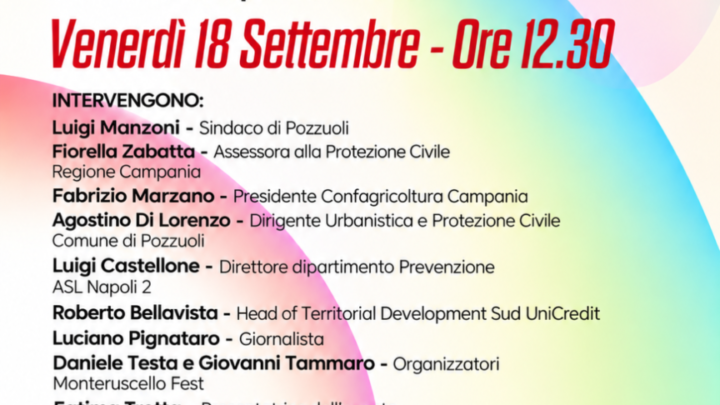 Monteruscello Fest 2026: venerdì 18 settembre la presentazione ufficiale a Pozzuoli