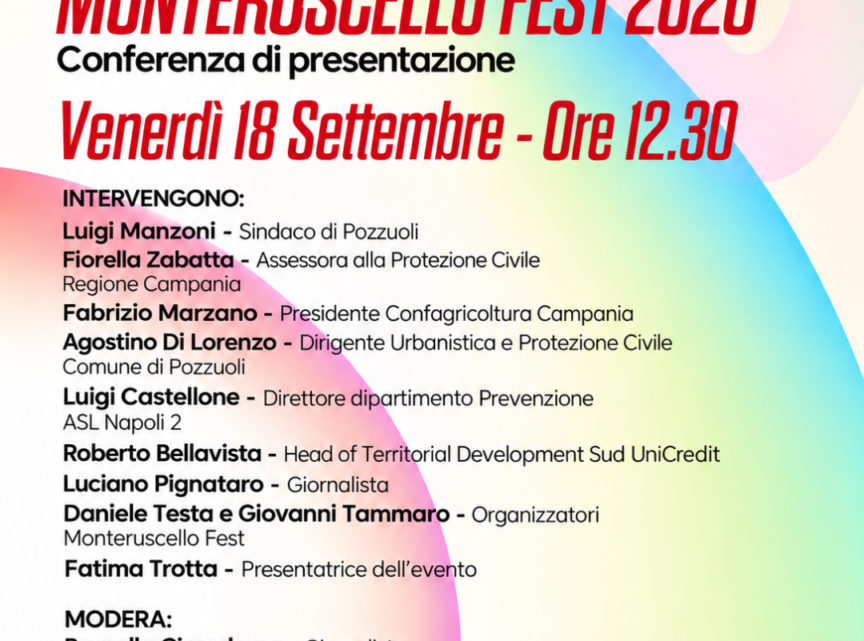 Monteruscello Fest 2026: venerdì 18 settembre la presentazione ufficiale a Pozzuoli